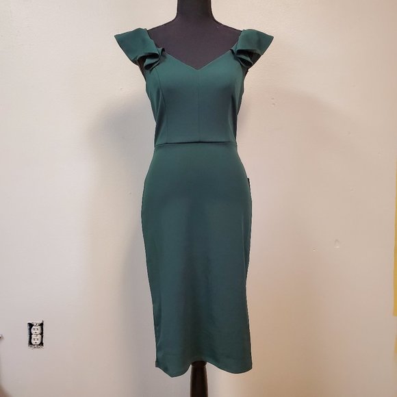 🆕️ Max + Ash Dark Green Dress Sz M - Picture 3 of 6